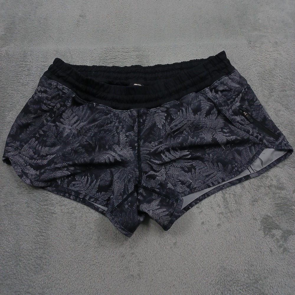 Lululemon Shorts Womens 10 Black‎ Casual Drawstring Pockets Logo Activewear